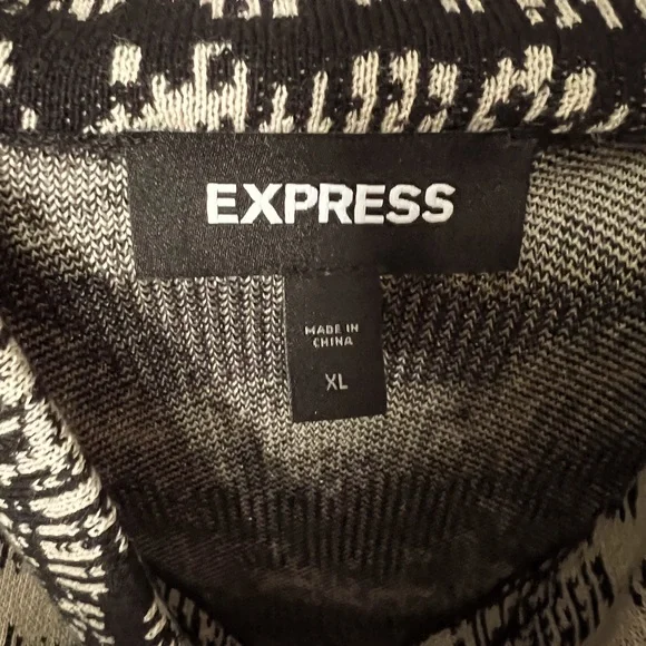 Express Women's Top, Size XL, Cap Sleeves, Beige/Black 100% cotton - Picture 3 of 3